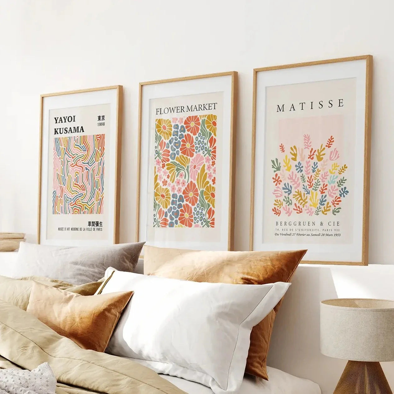Colorful abstract wall art set of 3 modern prints