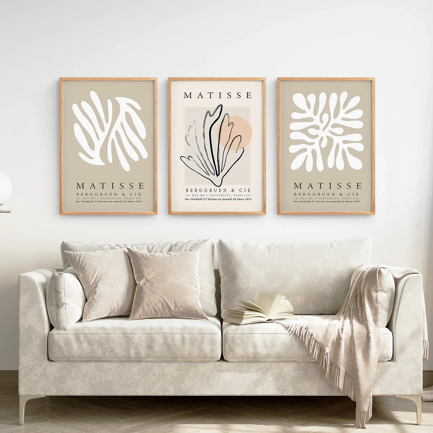 Set of 3 Neutral Abstract Cut-Out Prints - Modern Wall Art