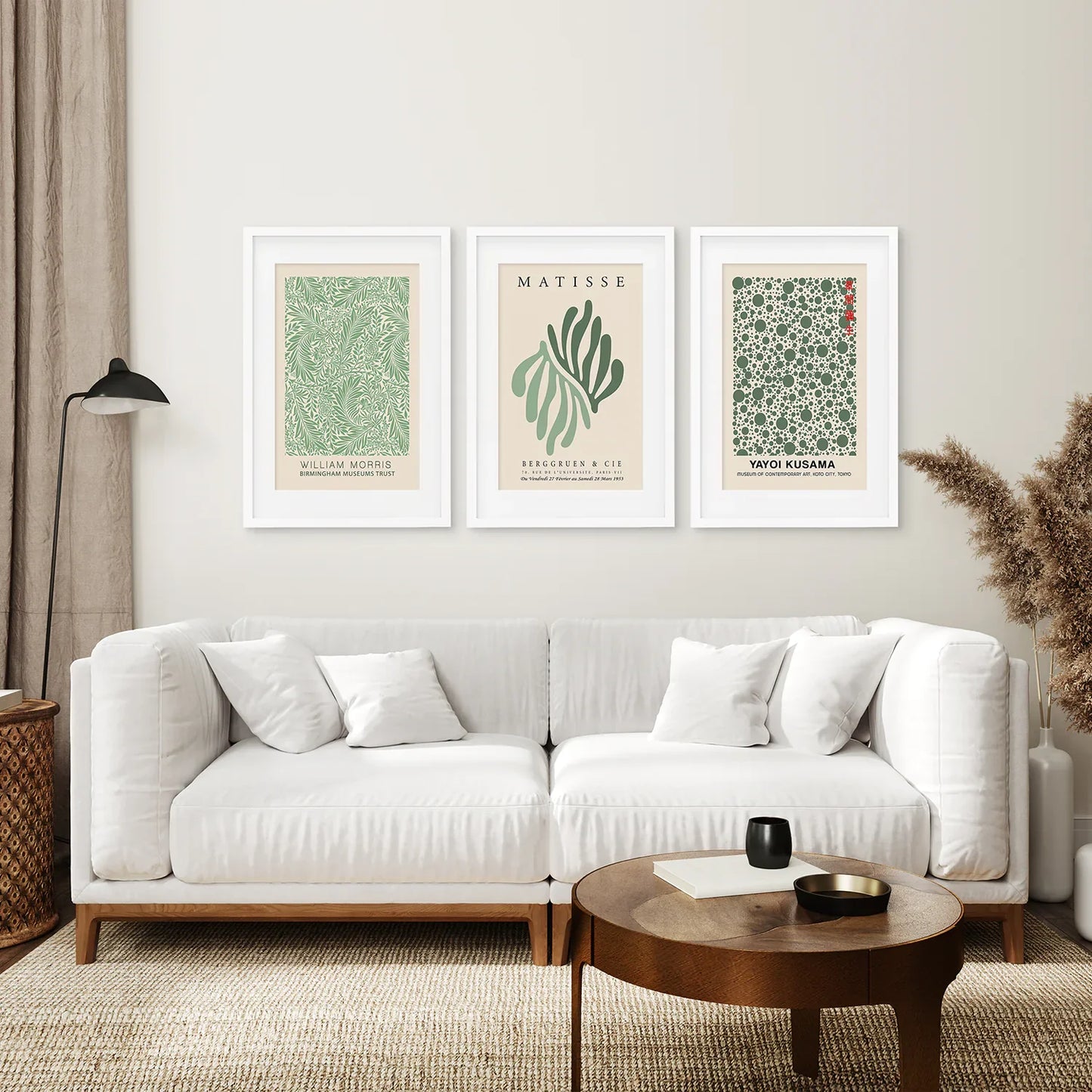Sage Green Abstract Figure Wall Art Set of 3 Prints