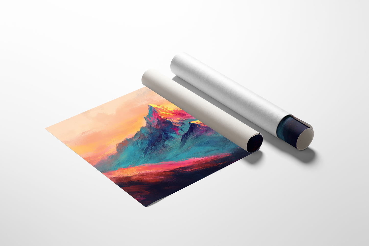 Vibrant Sunset Mountain Landscape Print