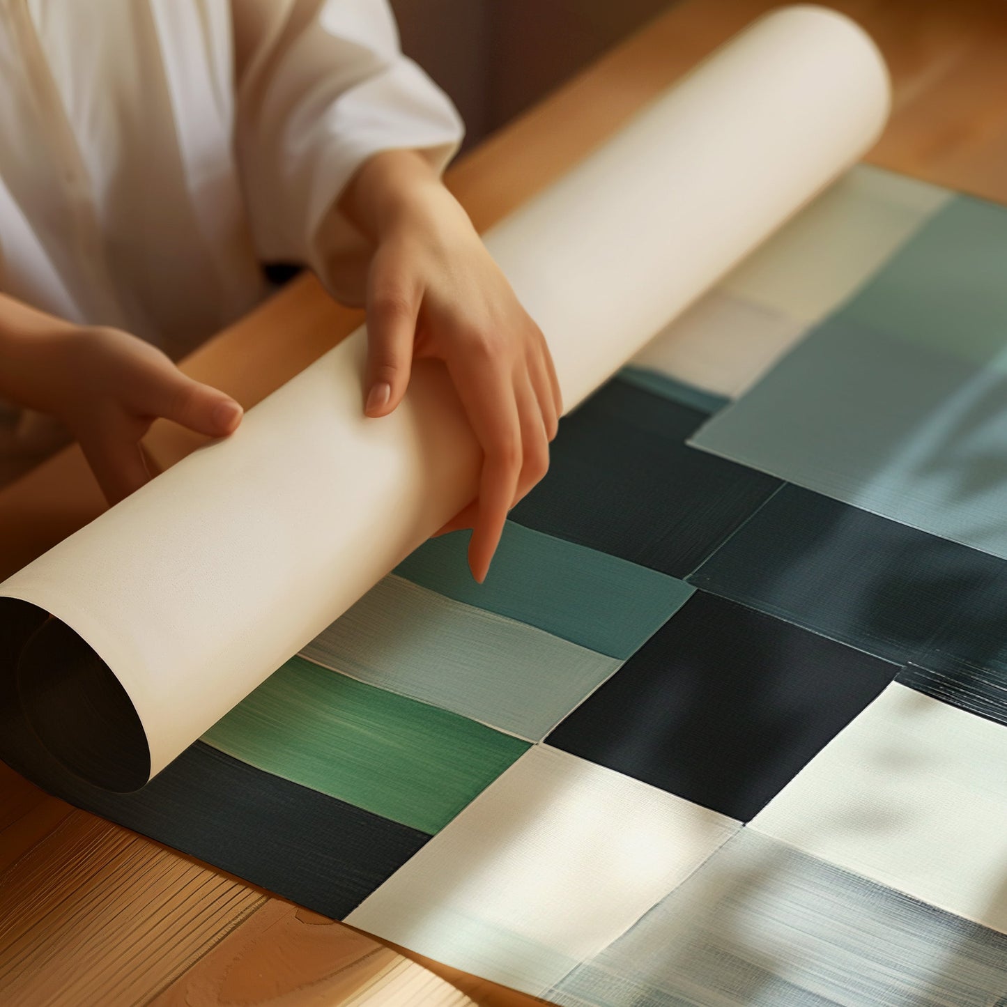 Forest Fade Geometric Abstract Wall Art Print