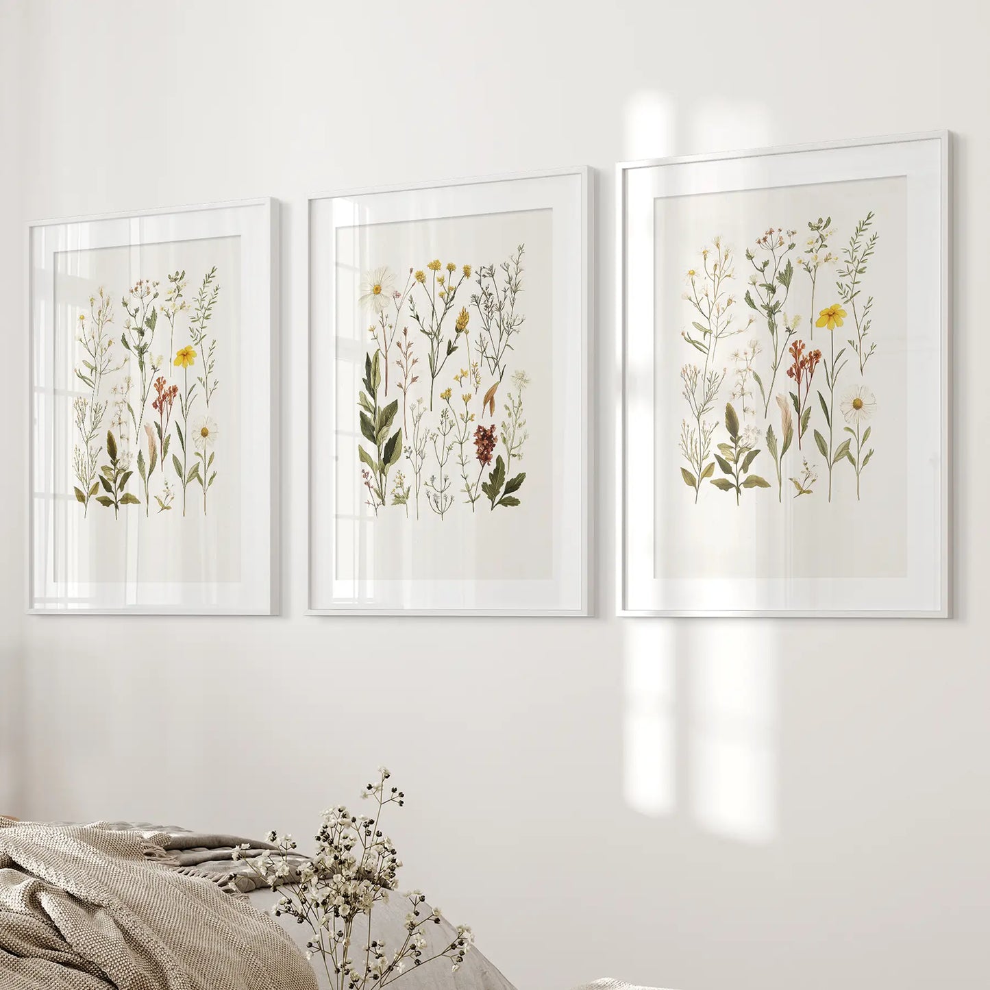 Wildflower Nature Prints Modern Wall Art Set