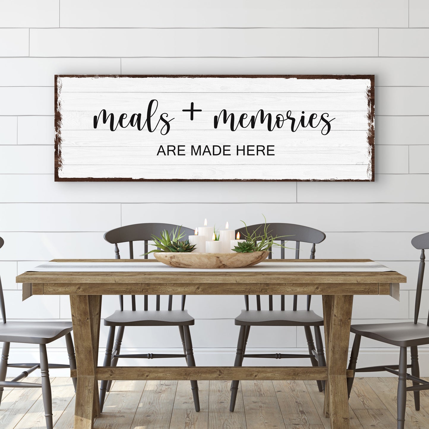 Meals and Memories Are Made Here Kitchen Canvas Wall Art
