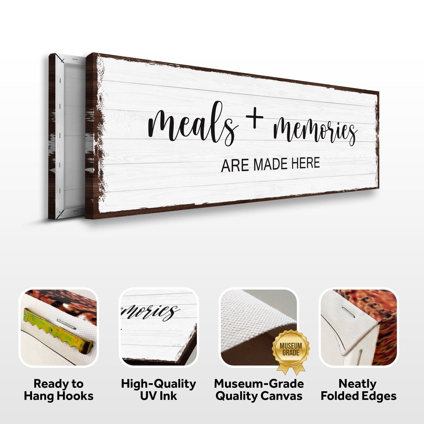 Meals and Memories Are Made Here Kitchen Canvas Wall Art