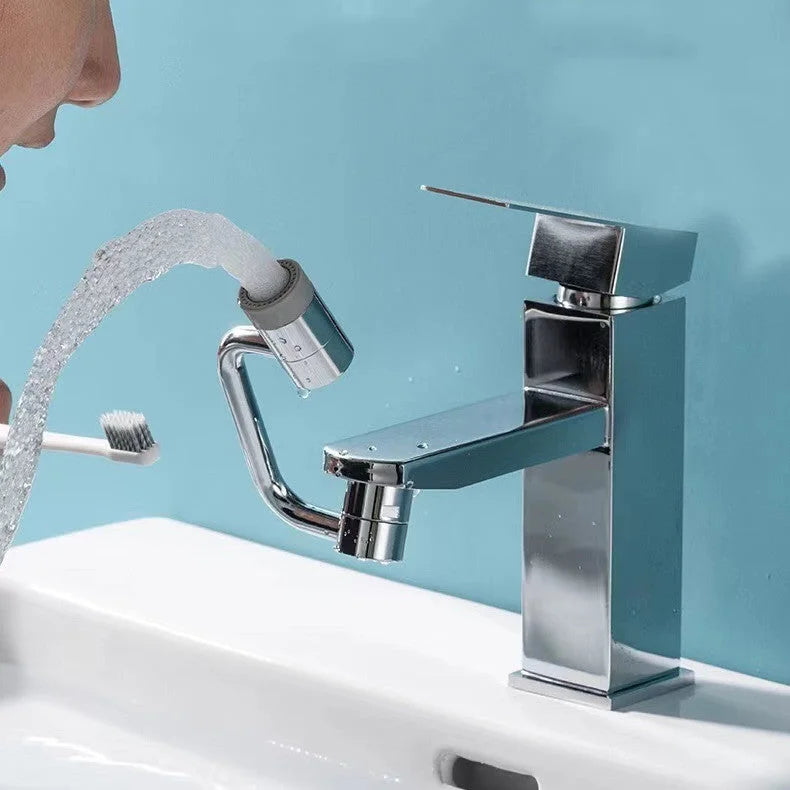 Mechanical arm faucet extension installed on sink for flexible rinsing and cleaning