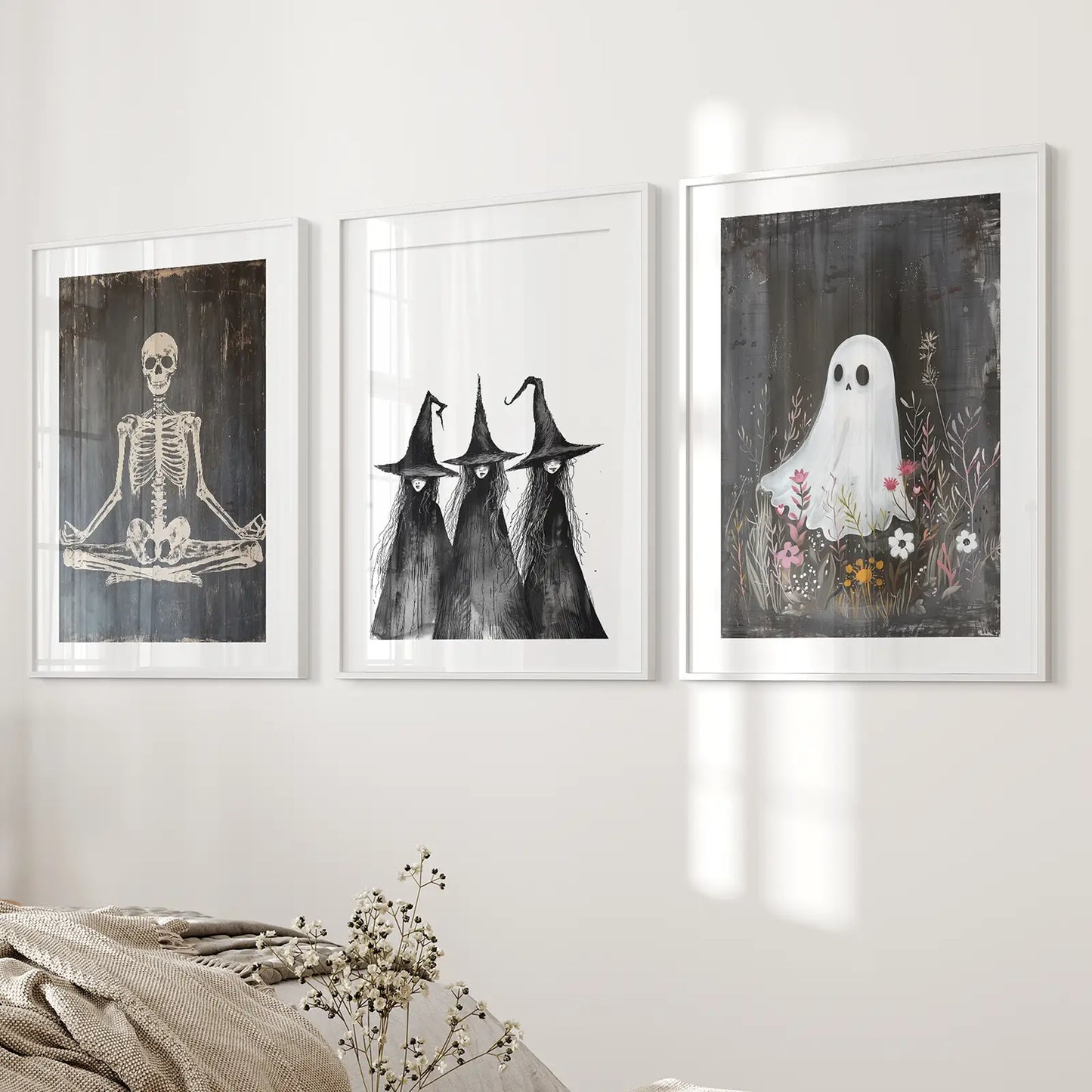 Halloween Witches Wall Art Print Set of 3