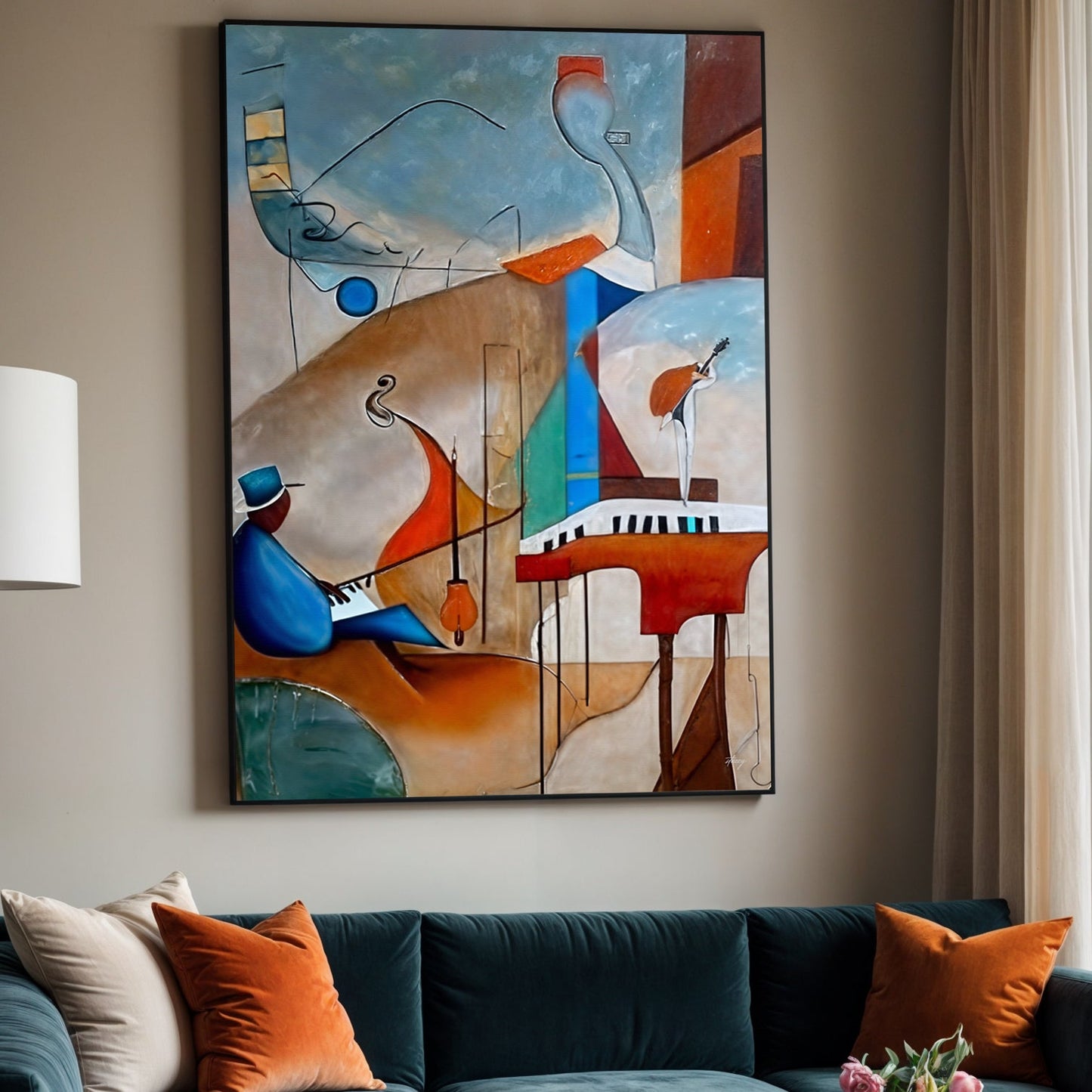 Melodic Abstraction Music Abstract Canvas Wall Art