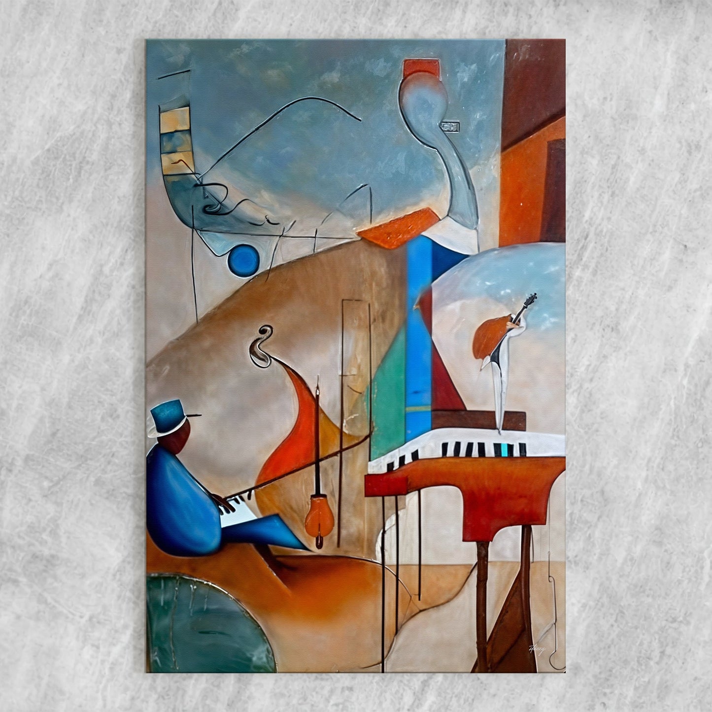 Melodic Abstraction Music Abstract Canvas Wall Art