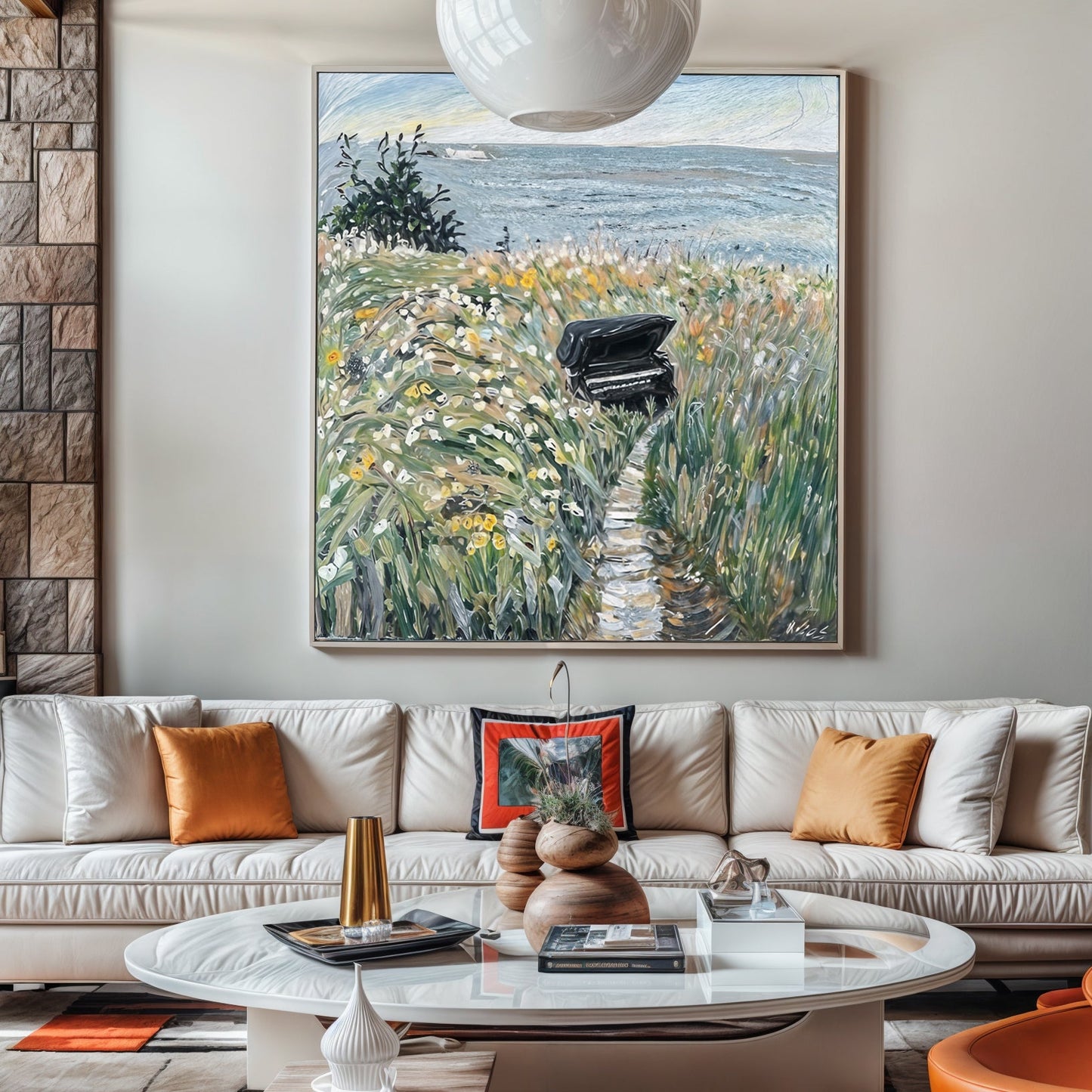 Melodic Seclusion Piano Wildflower Canvas Wall Art