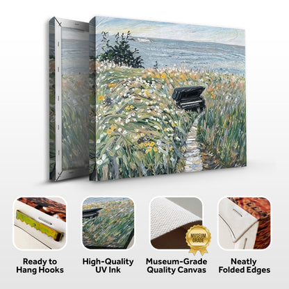 Melodic Seclusion Piano Wildflower Canvas Wall Art