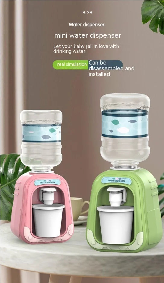 Mini water dispenser toy available in pink and green colors pretend play for kids