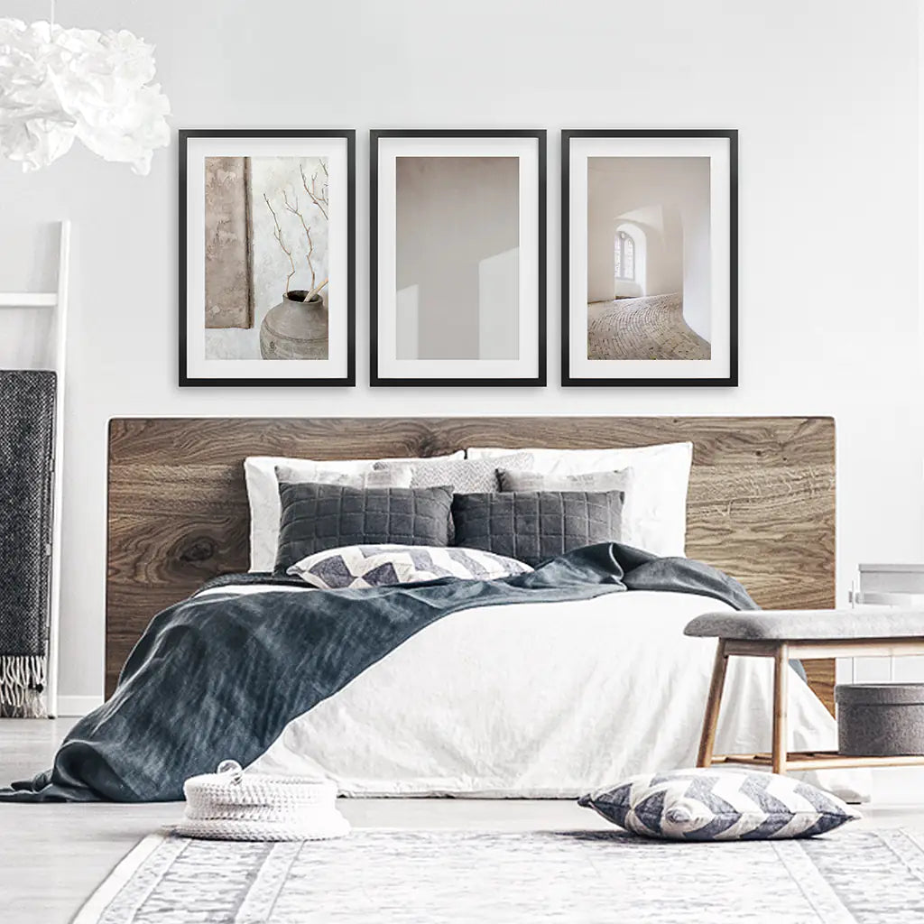Minimalist Beige Architectural Wall Art Set of 3