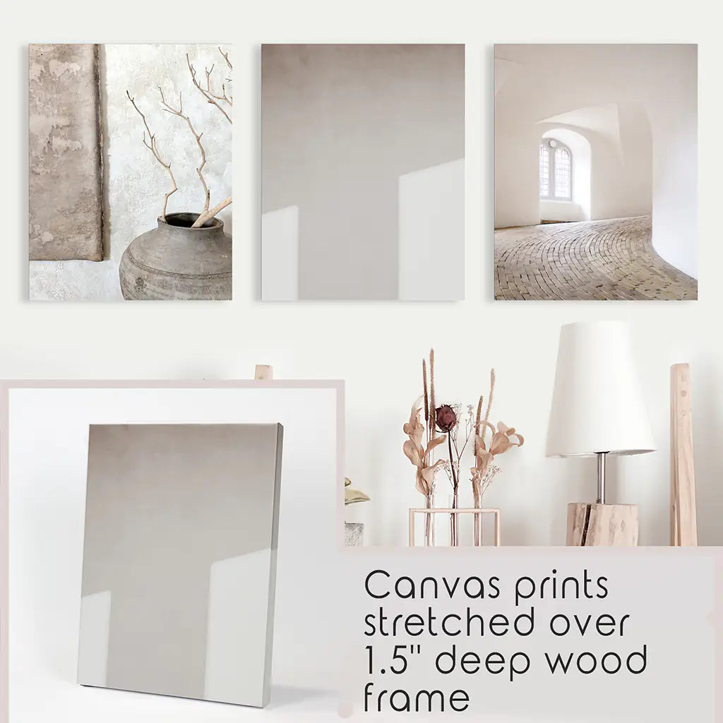 Minimalist Beige Architectural Wall Art Set of 3