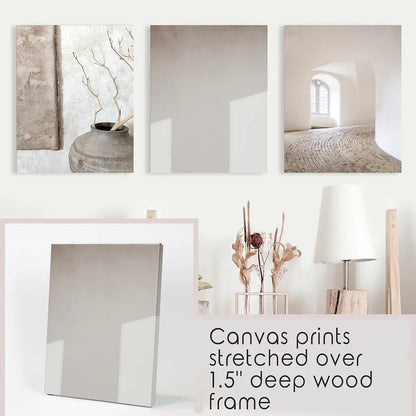 Minimalist Beige Architectural Wall Art Set of 3