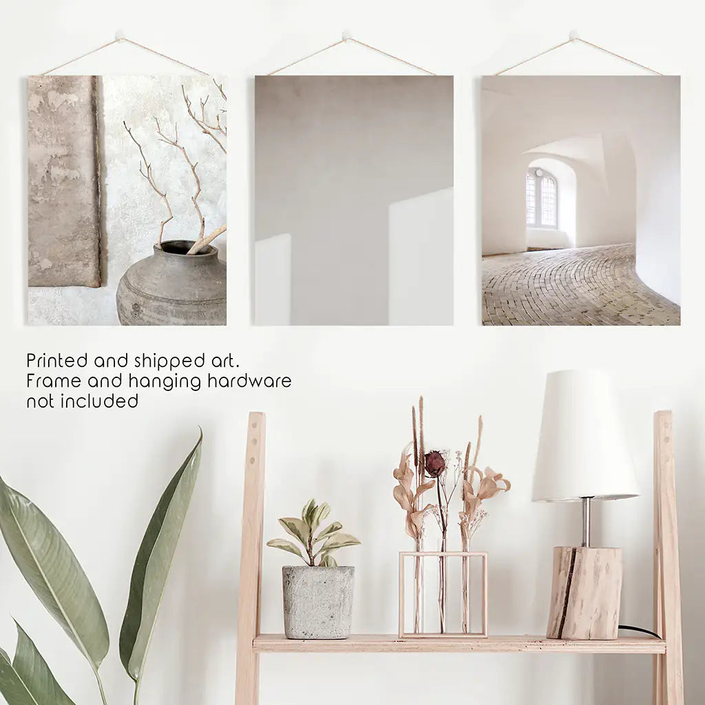 Minimalist Beige Architectural Wall Art Set of 3