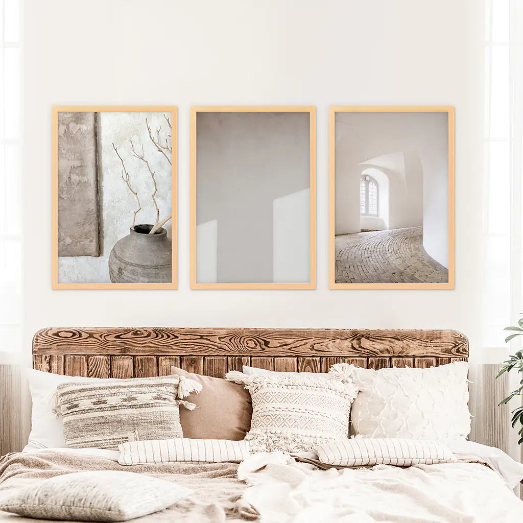 Minimalist Beige Architectural Wall Art Set of 3