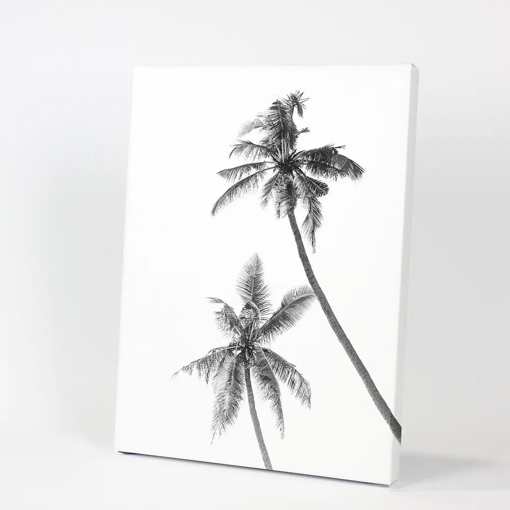 Minimalist Black and White Palms Poster - Tropical Wall Art