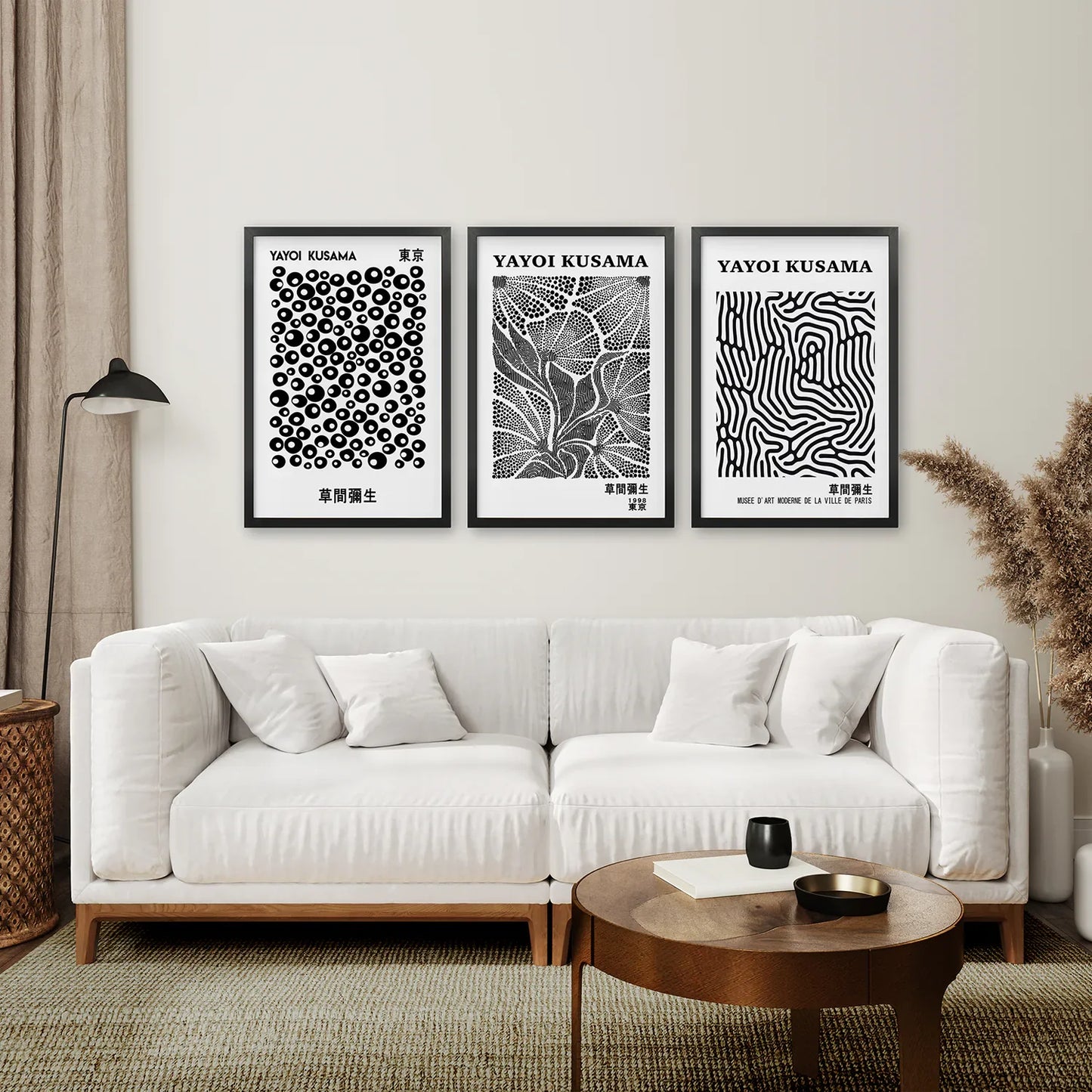Black and White Abstract Wall Art Set of 3 Prints