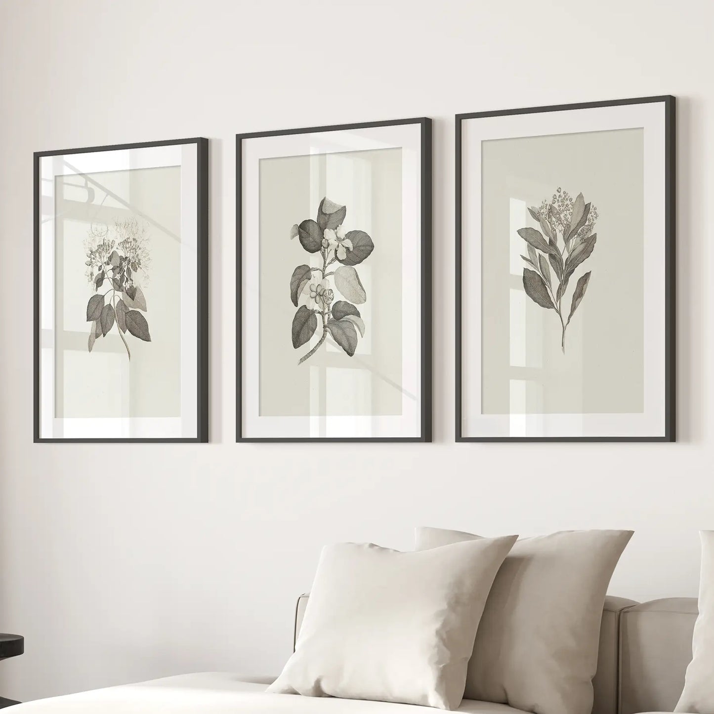 Antique Floral 3 Piece Wall Art Print Set
