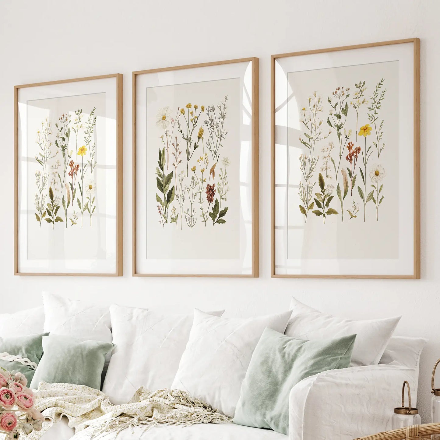 Wildflower Nature Prints Modern Wall Art Set