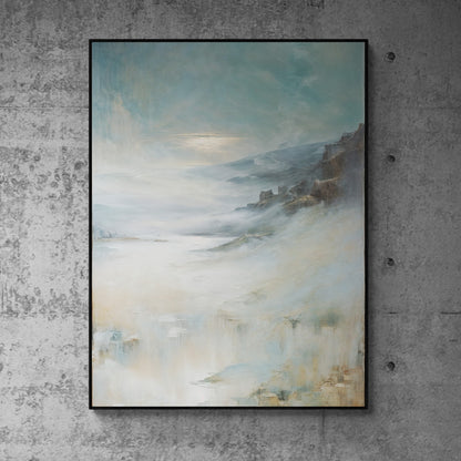 Misty Realm Mountain Lake Landscape Canvas Wall Art