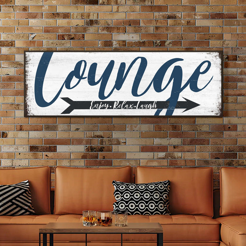 Enjoy Relax Laugh lounge canvas wall sign for living room or family room