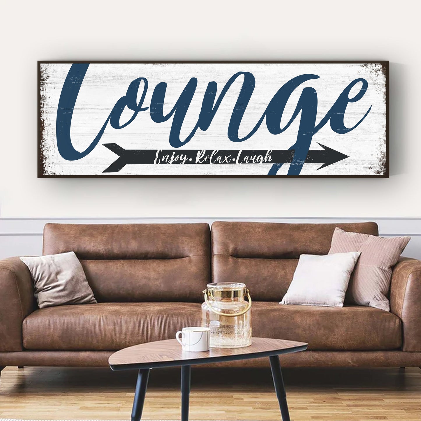 Enjoy Relax Laugh Lounge Canvas Wall Sign