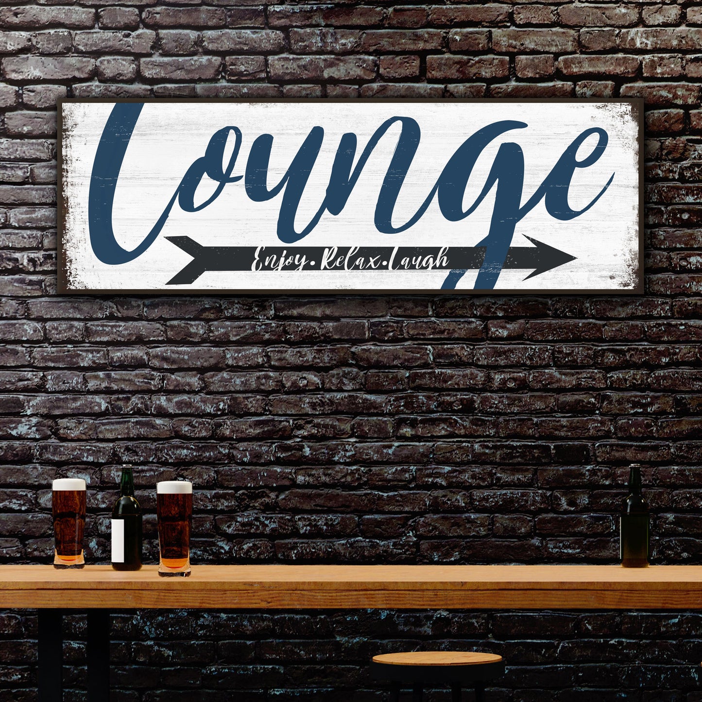 Enjoy Relax Laugh Lounge Canvas Wall Sign