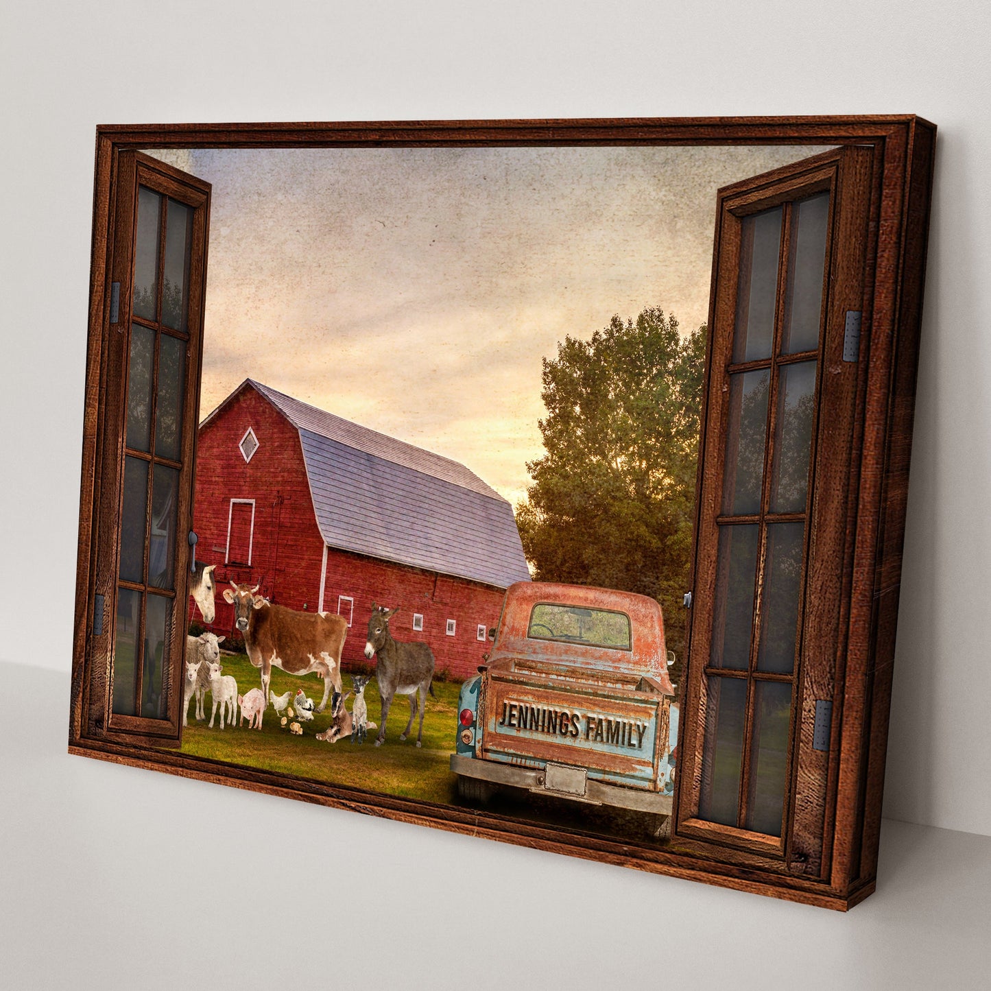 Family Farmhouse Personalized Canvas Sign