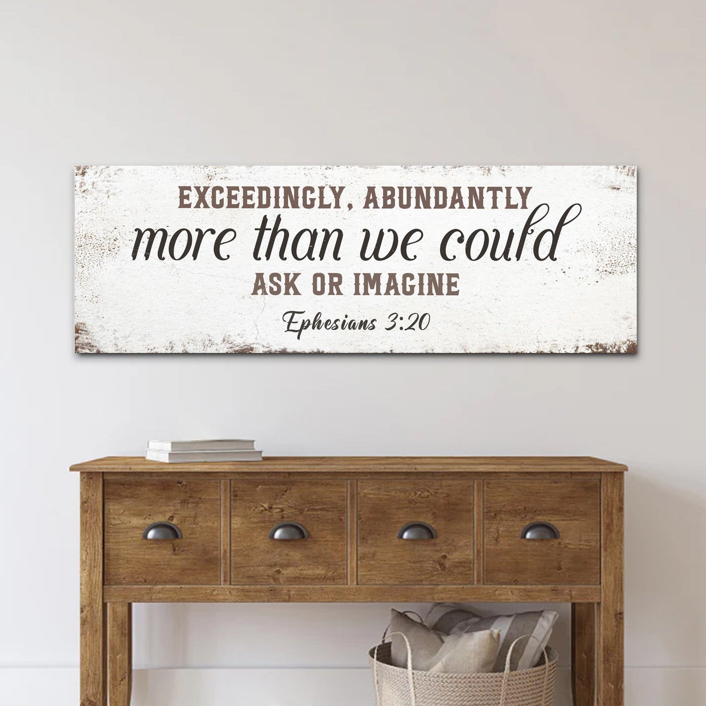 Exceedingly Abundantly More faith canvas sign II, Ephesians 3:20 Christian wall art