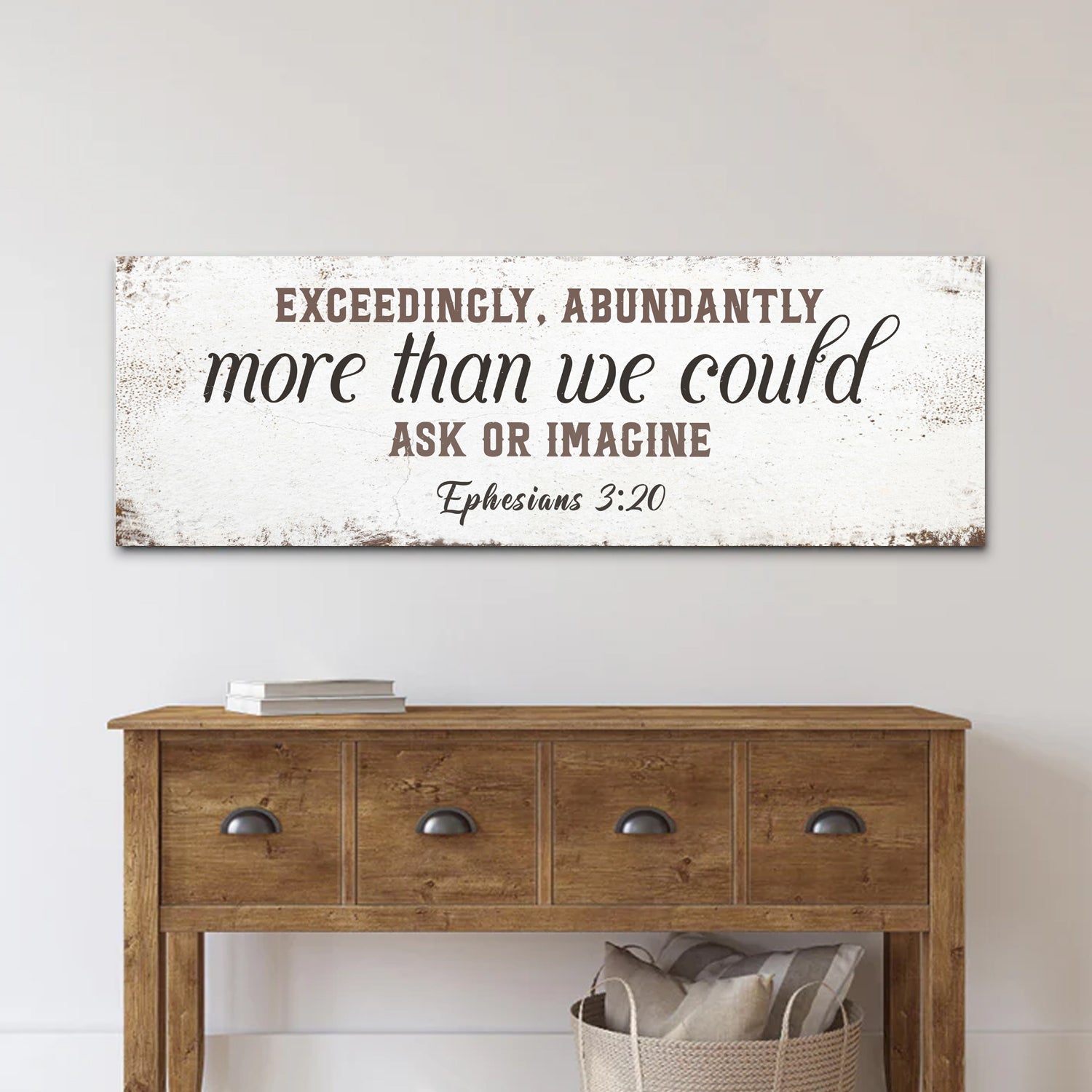 Exceedingly Abundantly More faith canvas sign II, Ephesians 3:20 Christian wall art