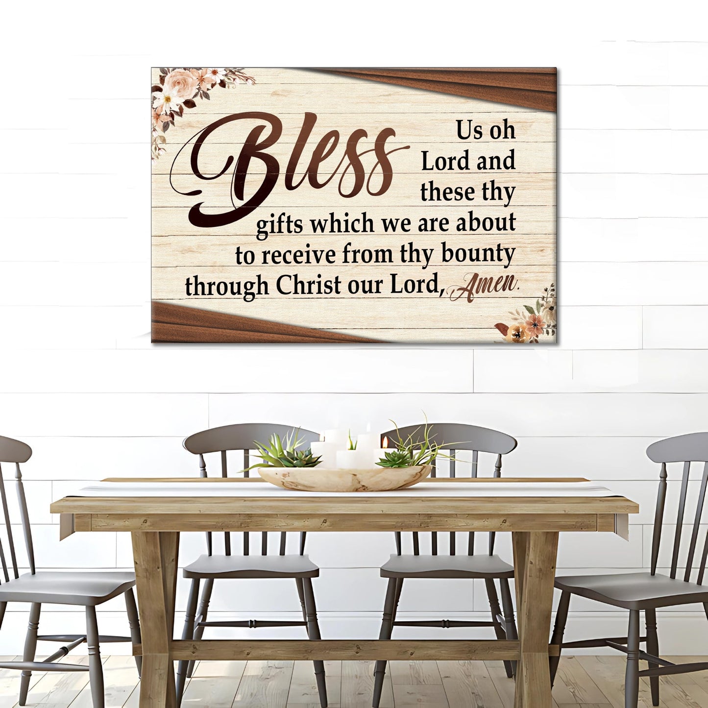 Bless Us Oh Lord Faith Canvas Wall Art