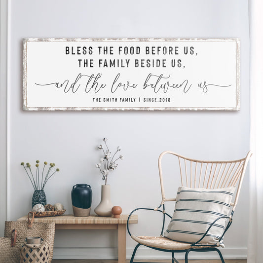 Personalized family name canvas sign with last name and year, rustic style, ready to hang