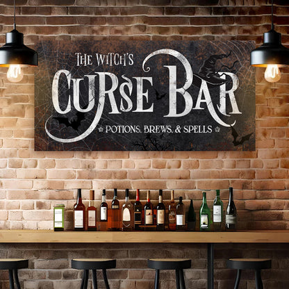 Witch's Curse Bar Halloween canvas wall art III with dark gothic aesthetic, gallery-wrapped