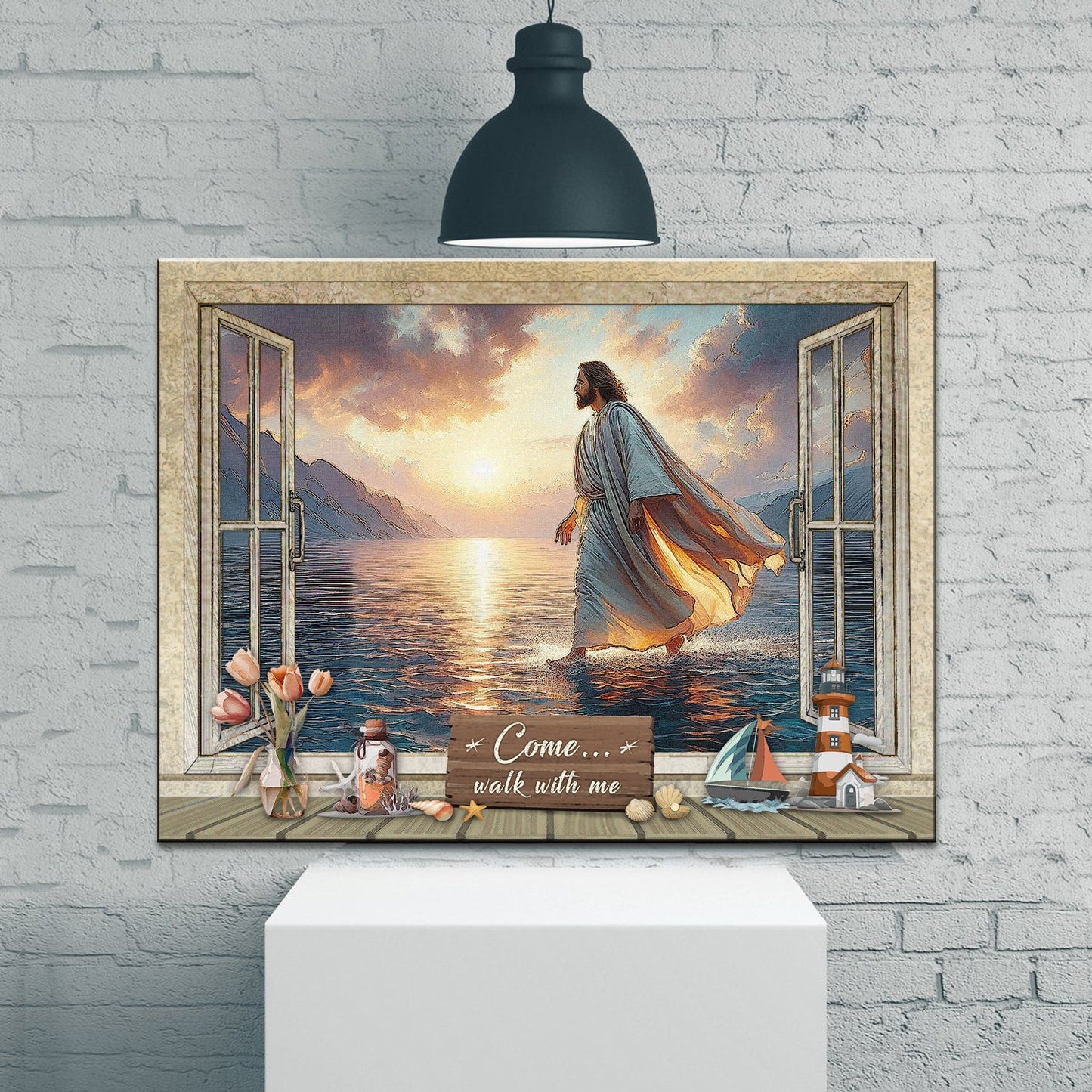 Come Walk With Me Faith Canvas Sign II