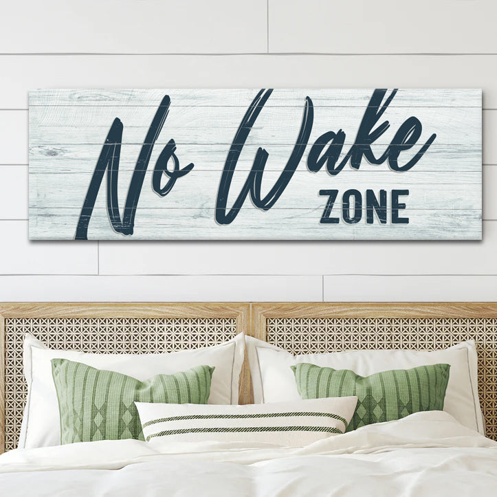 No Wake Zone Lake Sign Canvas Wall Art
