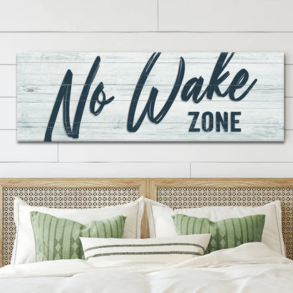 No Wake Zone Lake Sign Canvas Wall Art