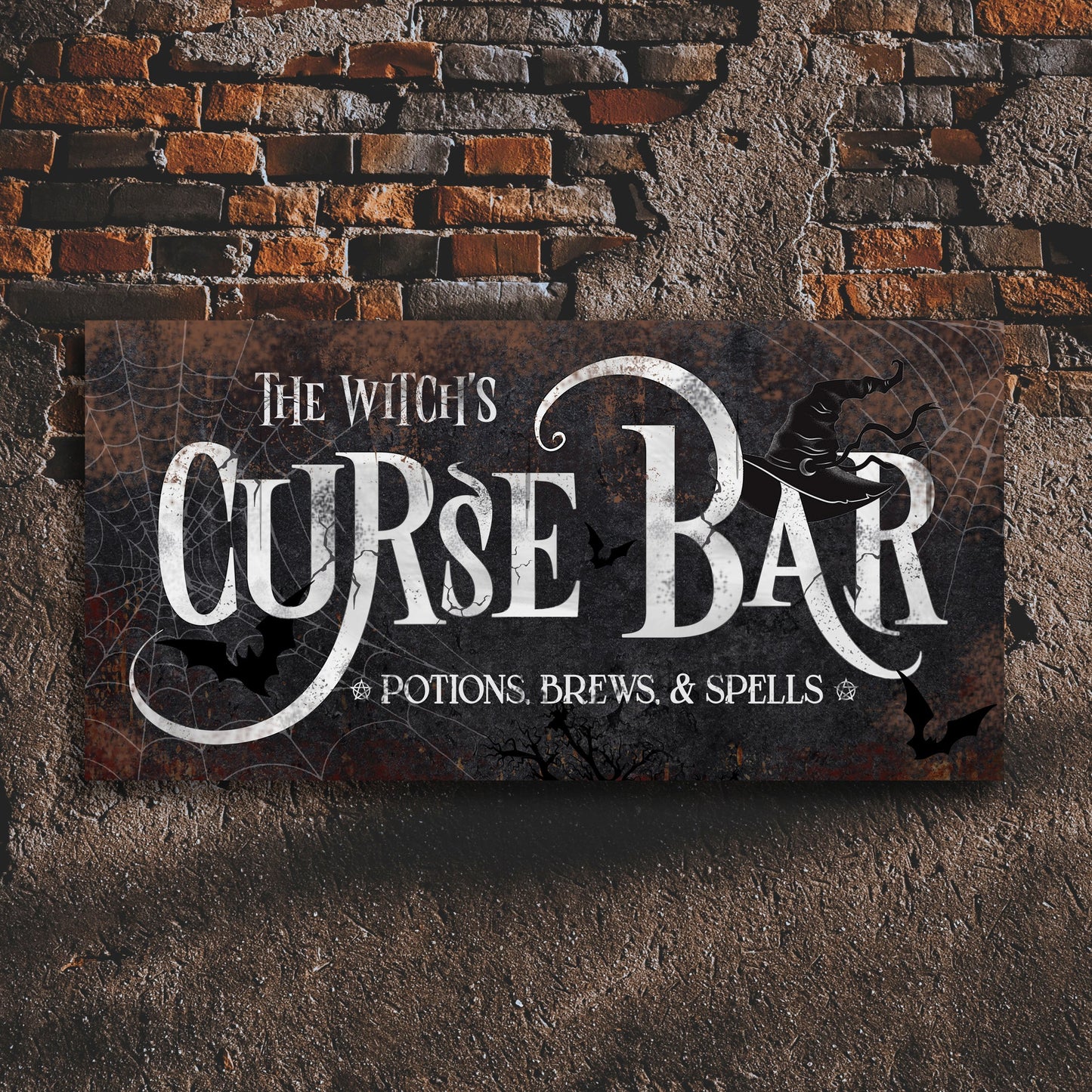 Witch's Curse Bar Halloween Canvas Wall Art III