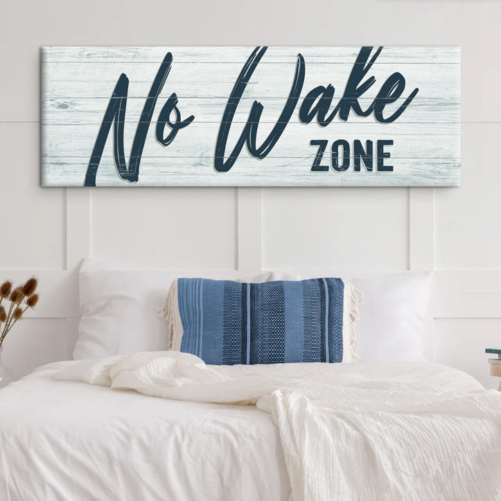 No Wake Zone Lake Sign Canvas Wall Art