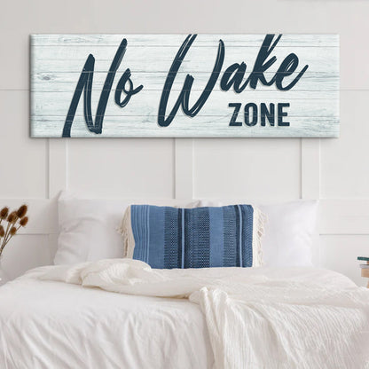 No Wake Zone Lake Sign Canvas Wall Art