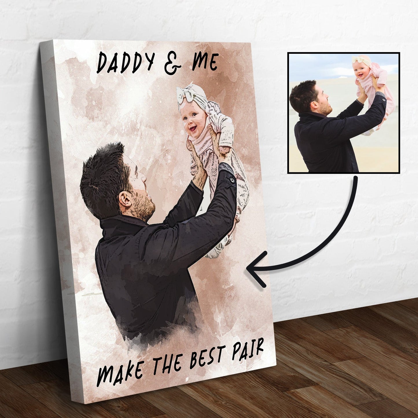 Daddy and Me Best Pair Canvas Wall Art