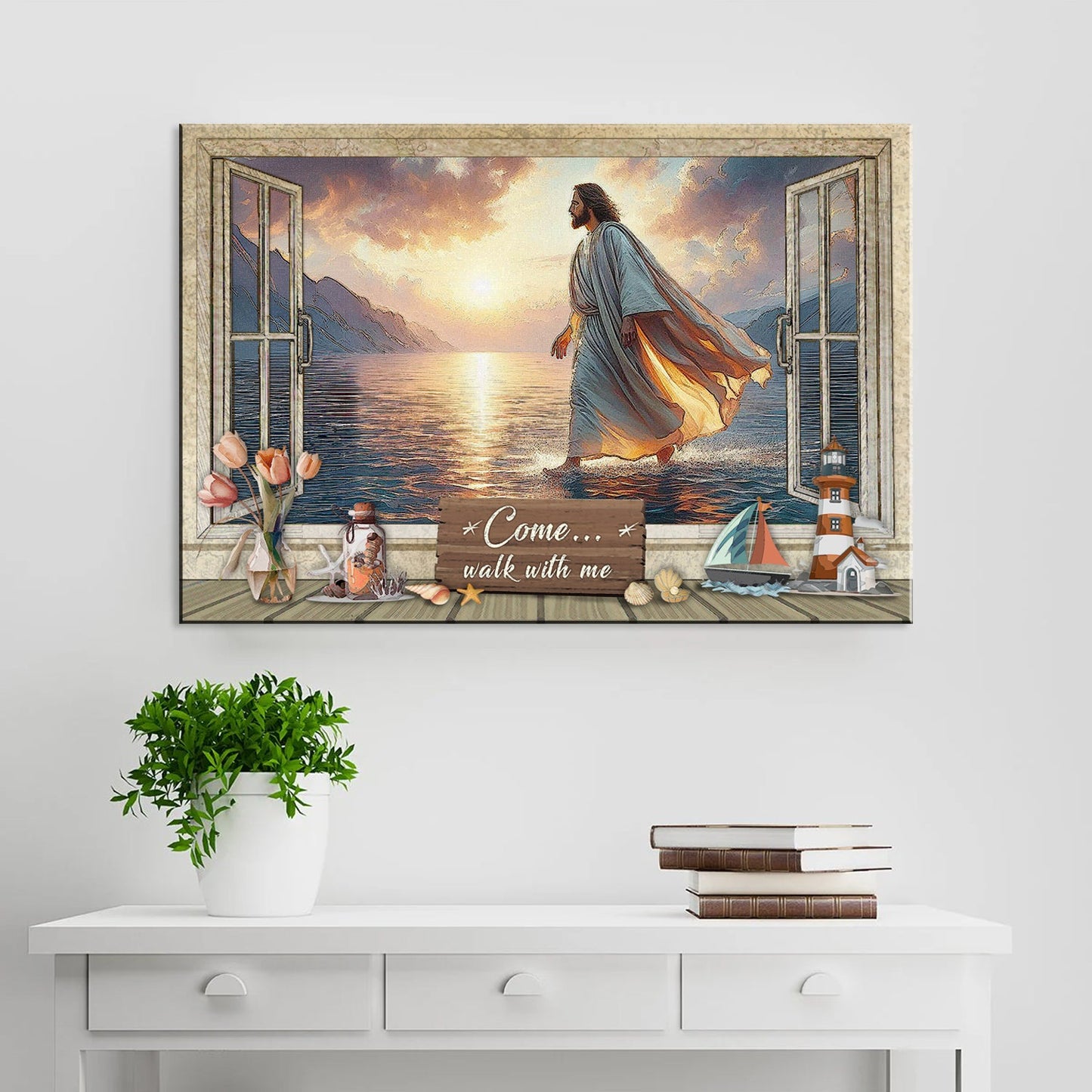 Come Walk With Me Faith Canvas Sign II
