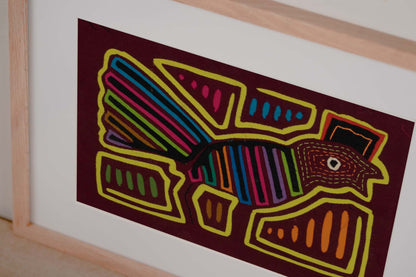 Proud Rooster Mola Tapestry Folk Art Wall Hanging