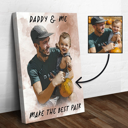 Daddy and Me Best Pair Canvas Wall Art