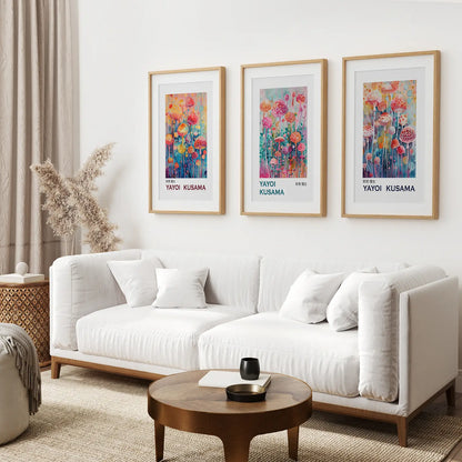 Colorful Mushroom Wall Art Set of 3 Prints Decor