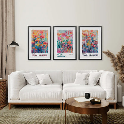 Colorful Mushroom Wall Art Set of 3 Prints Decor