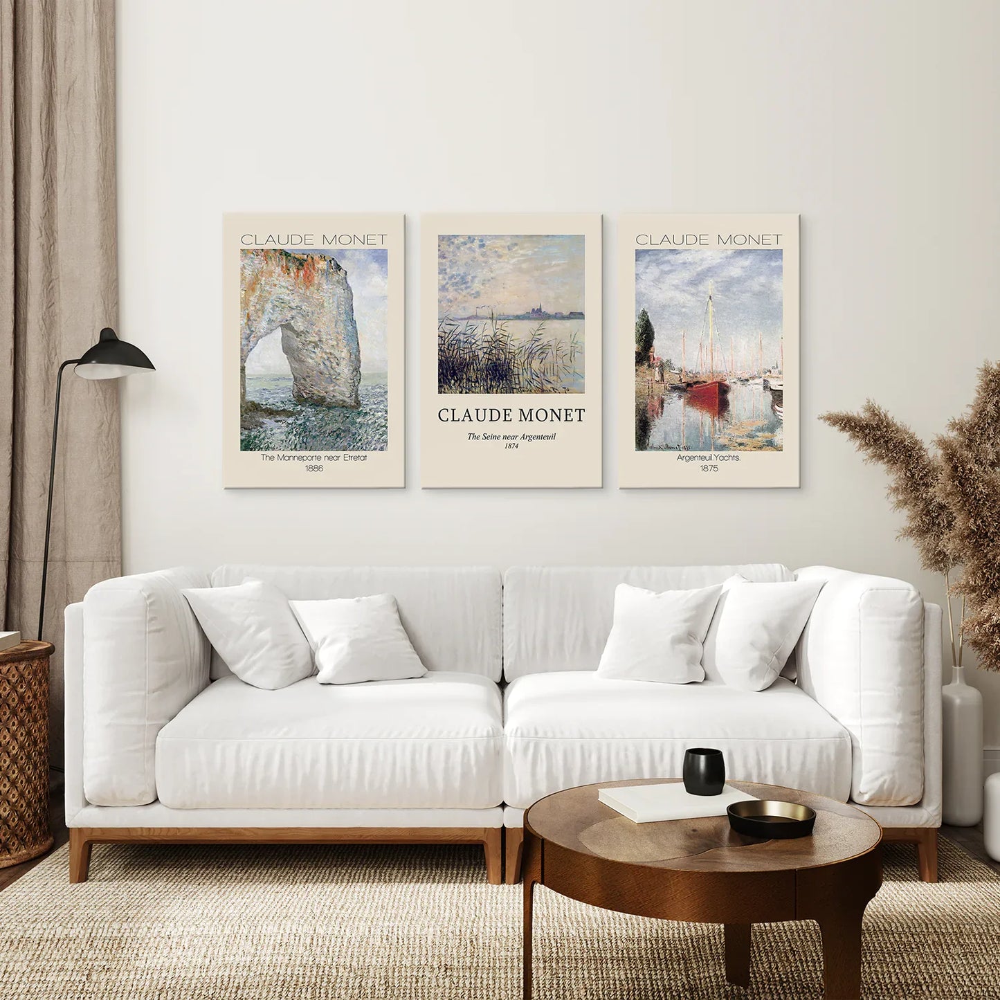 Impressionist Beach Wall Art Set of 3 Coastal Prints