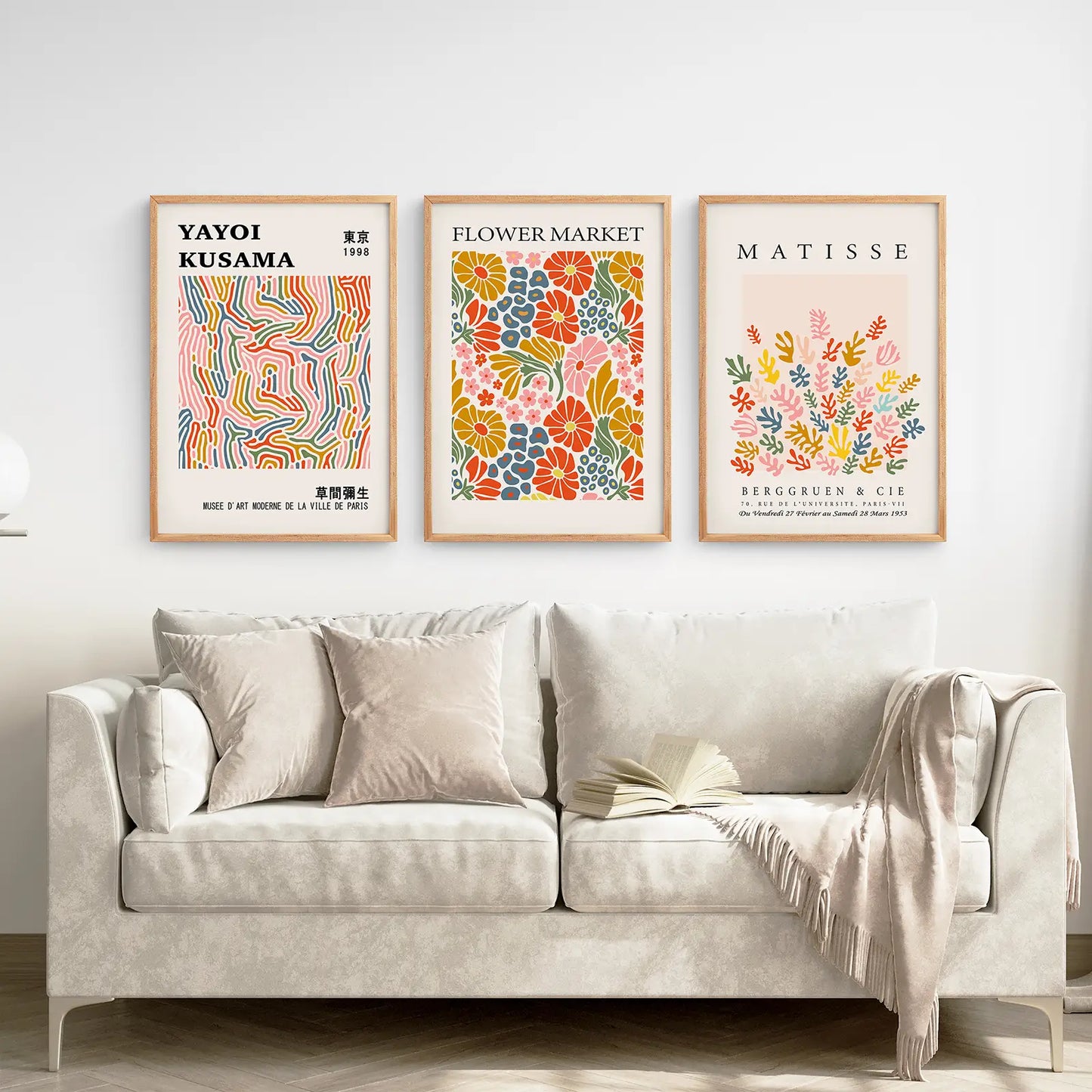 Colorful Abstract Wall Art Set of 3 Modern Prints