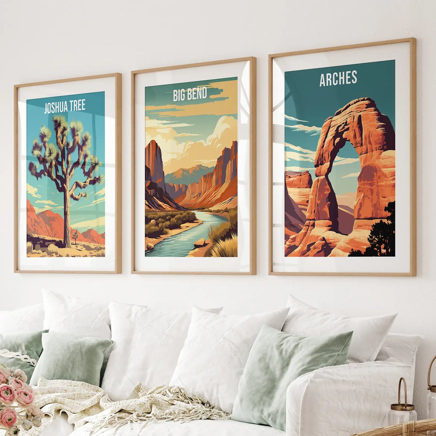 Desert National Park Wall Art Set of 3 Travel Prints
