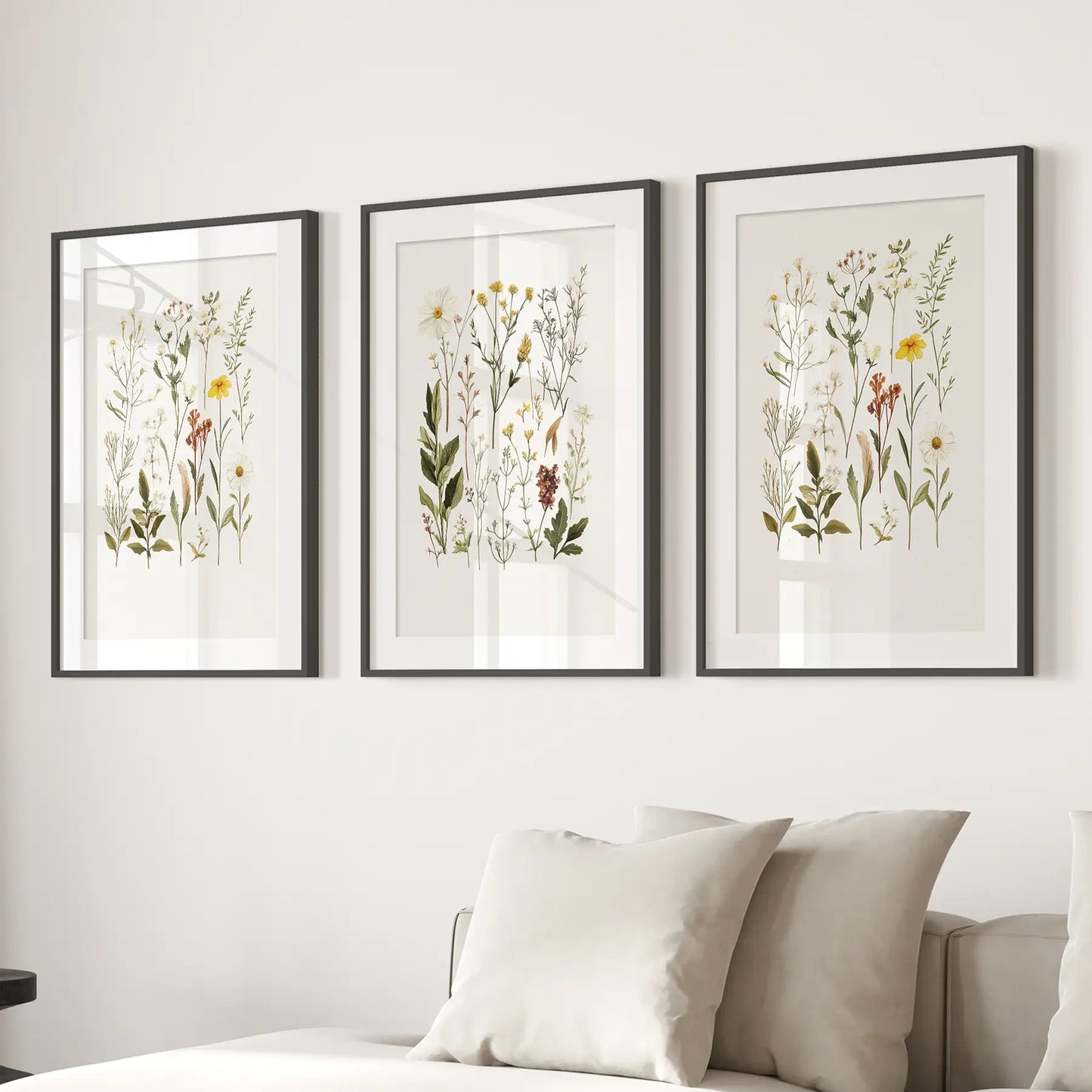 Wildflower Nature Prints Modern Wall Art Set